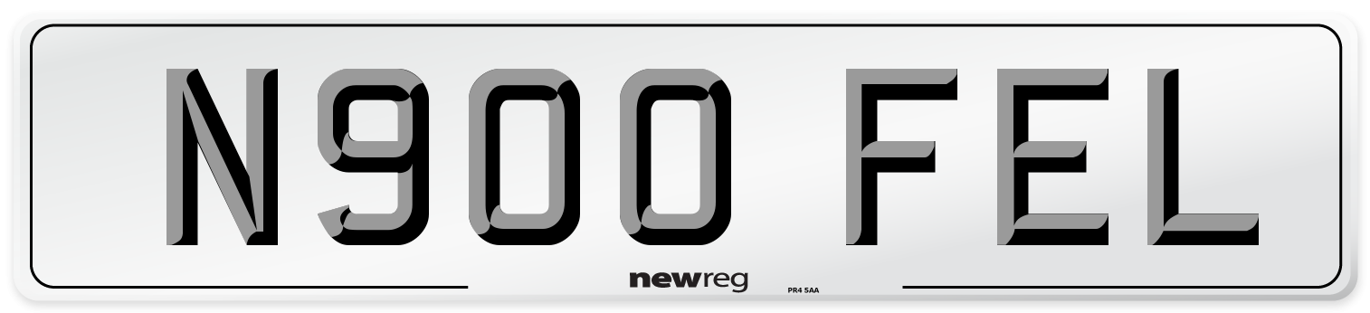 N900 FEL Number Plate from New Reg